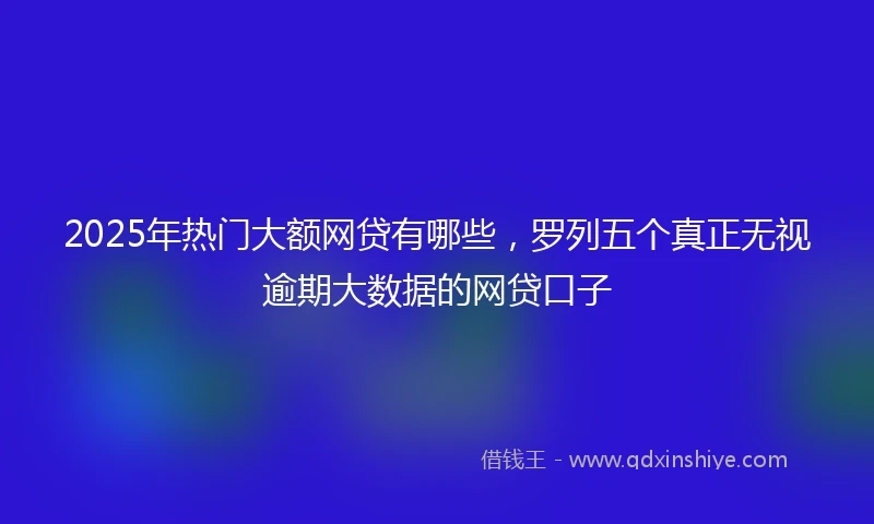 2025年热门大额网贷有哪些，罗列五个真正无视逾期大数据的网贷口子