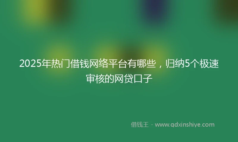 2025年热门借钱网络平台有哪些，归纳5个极速审核的网贷口子
