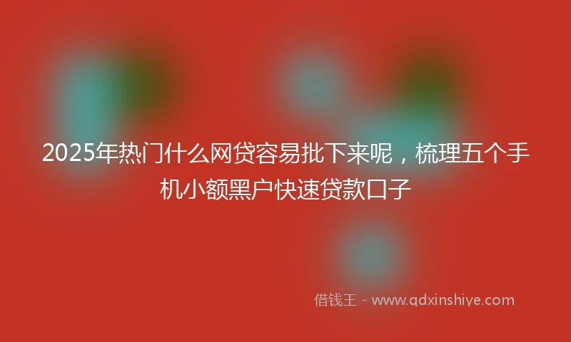 2025年热门什么网贷容易批下来呢，梳理五个手机小额黑户快速贷款口子