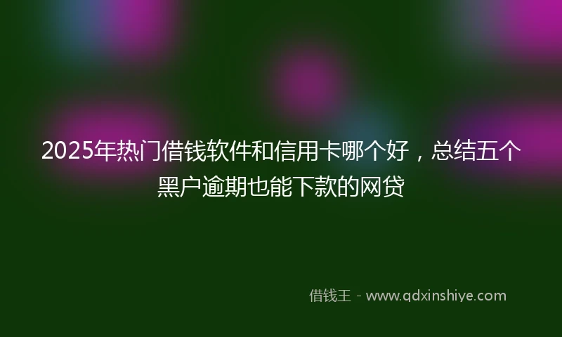 2025年热门借钱软件和信用卡哪个好，总结五个黑户逾期也能下款的网贷