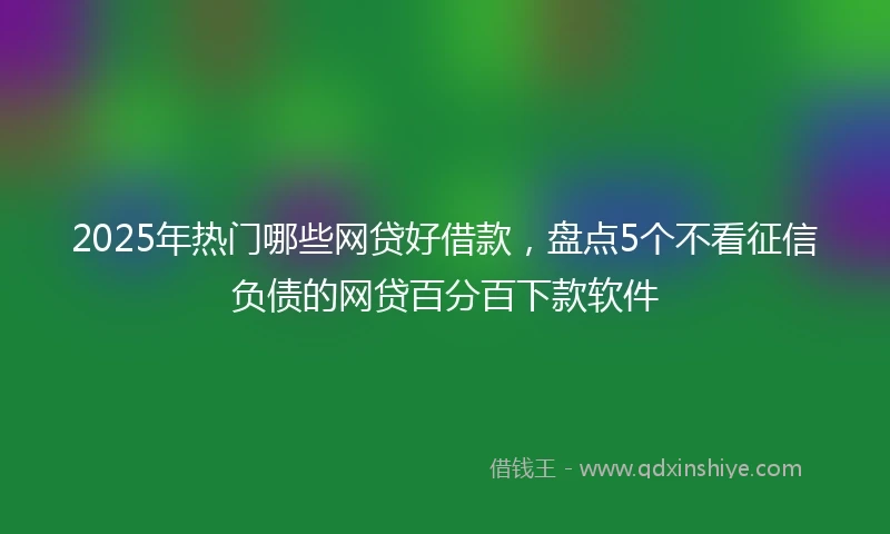 2025年热门哪些网贷好借款，盘点5个不看征信负债的网贷百分百下款软件