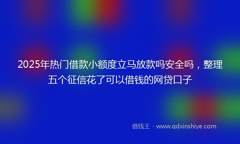 2025年热门借款小额度立马放款吗安全吗,整理五个征信花了可以借钱的网贷口子