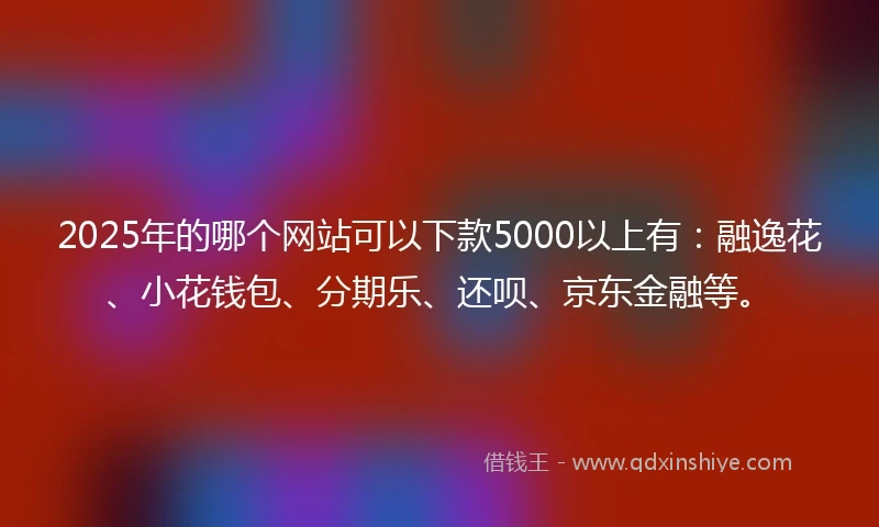 2025年的哪个网站可以下款5000以上有：融逸花、小花钱包、分期乐、还呗、京东金融等。