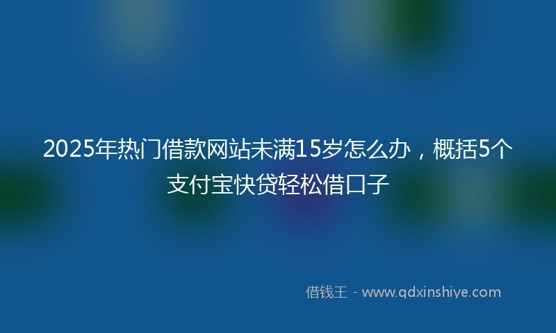 2025年热门借款网站未满15岁怎么办,概括5个支付宝快贷轻松借口子