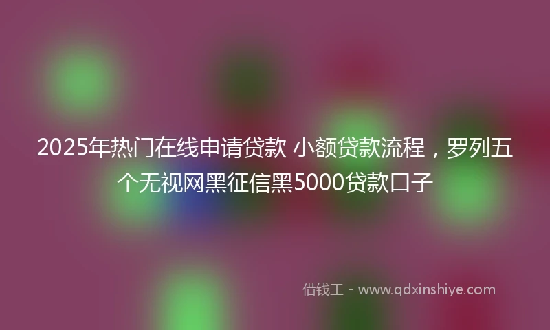 2025年热门在线申请贷款 小额贷款流程，罗列五个无视网黑征信黑5000贷款口子