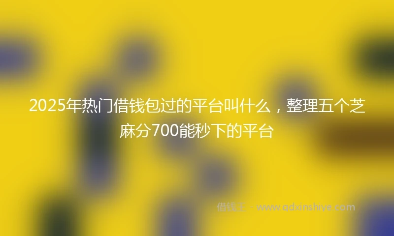 2025年热门借钱包过的平台叫什么，整理五个芝麻分700能秒下的平台
