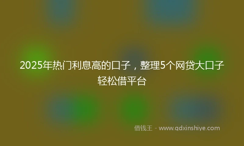 2025年热门利息高的口子，整理5个网贷大口子轻松借平台