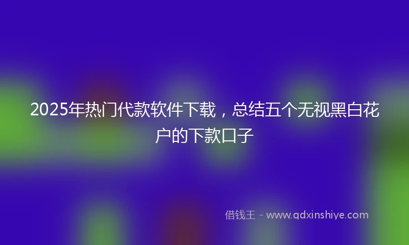 2025年热门代款软件下载,总结五个无视黑白花户的下款口子