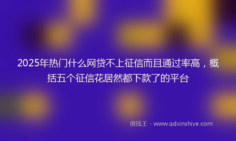 2025年热门什么网贷不上征信而且通过率高,概括五个征信花居然都下款了的平台