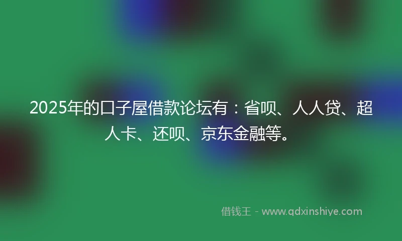 2025年的口子屋借款论坛有：省呗、人人贷、超人卡、还呗、京东金融等。