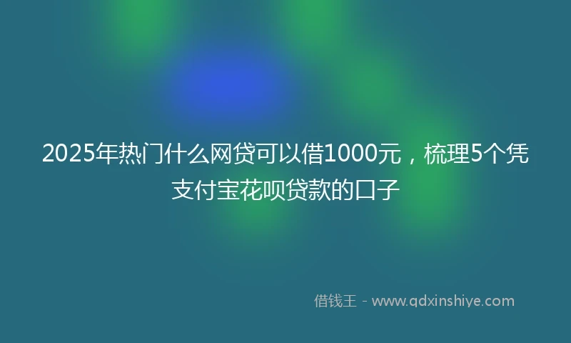 2025年热门什么网贷可以借1000元，梳理5个凭支付宝花呗贷款的口子