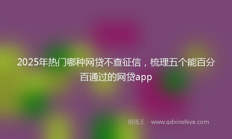 2025年热门哪种网贷不查征信，梳理五个能百分百通过的网贷app
