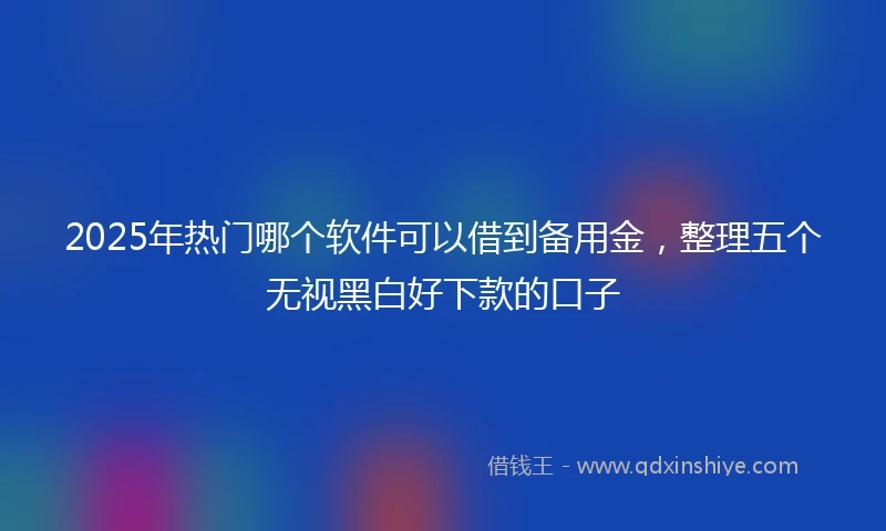 2025年热门哪个软件可以借到备用金，整理五个无视黑白好下款的口子