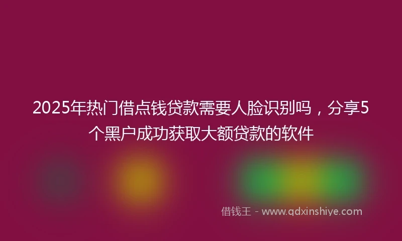 2025年热门借点钱贷款需要人脸识别吗,分享5个黑户成功获取大额贷款的软件