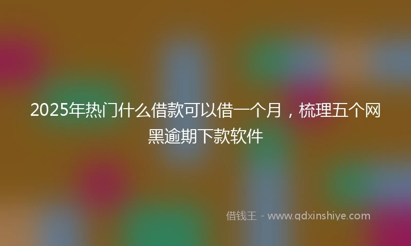 2025年热门什么借款可以借一个月,梳理五个网黑逾期下款软件