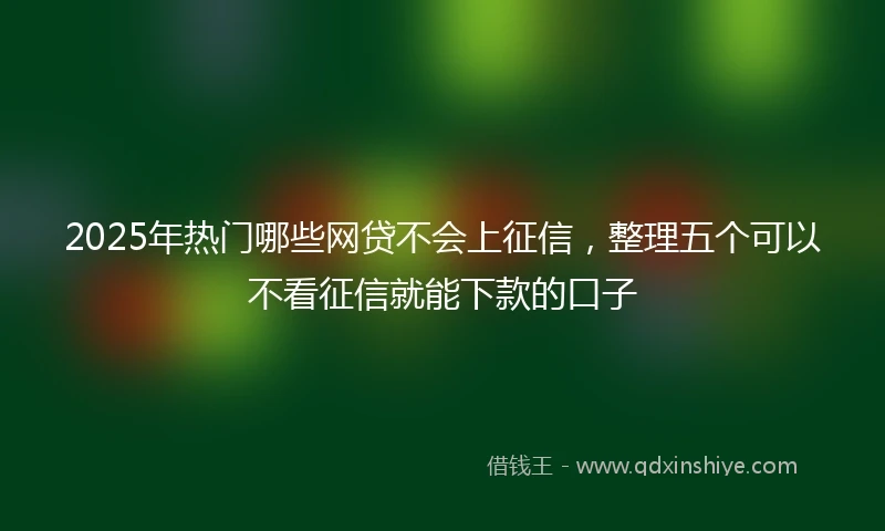 2025年热门哪些网贷不会上征信，整理五个可以不看征信就能下款的口子