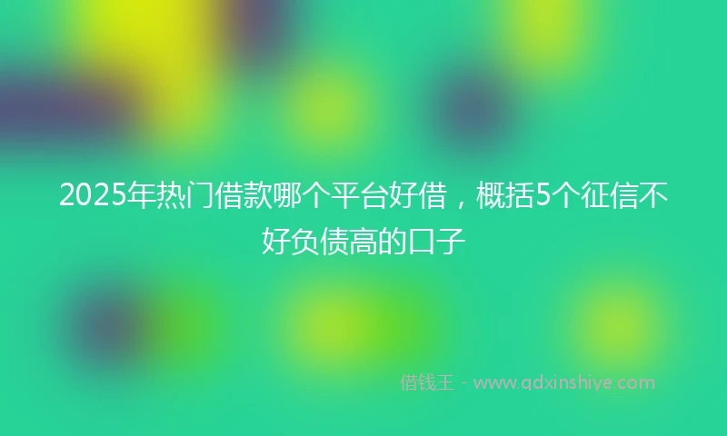 2025年热门借款哪个平台好借,概括5个征信不好负债高的口子
