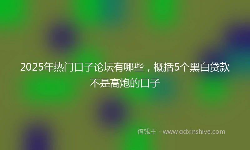 2025年热门口子论坛有哪些，概括5个黑白贷款不是高炮的口子