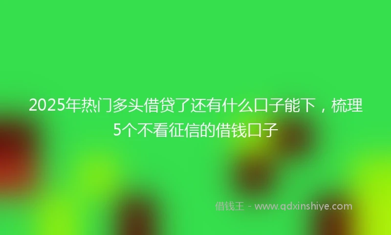 2025年热门多头借贷了还有什么口子能下，梳理5个不看征信的借钱口子