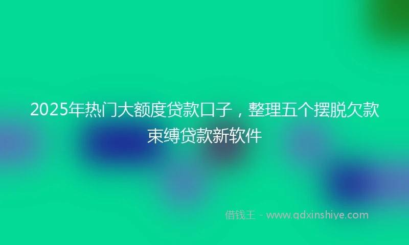 2025年热门大额度贷款口子，整理五个摆脱欠款束缚贷款新软件
