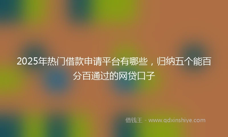 2025年热门借款申请平台有哪些，归纳五个能百分百通过的网贷口子
