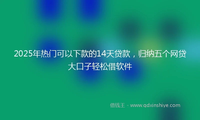2025年热门可以下款的14天贷款,归纳五个网贷大口子轻松借软件