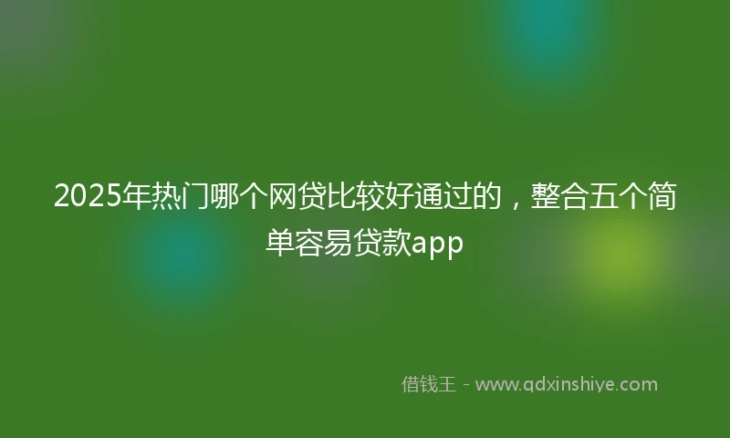 2025年热门哪个网贷比较好通过的，整合五个简单容易贷款app