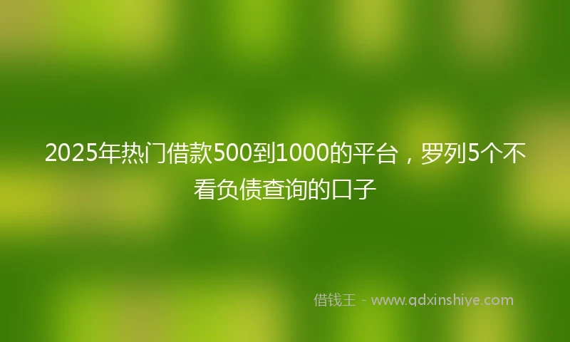 2025年热门借款500到1000的平台，罗列5个不看负债查询的口子