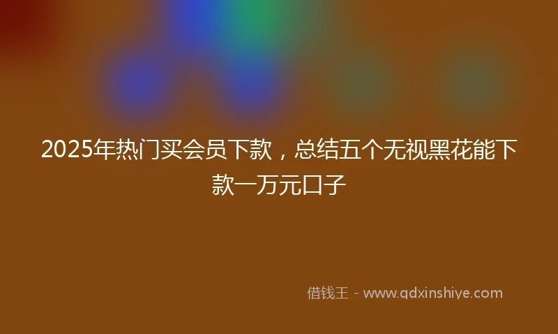 2025年热门买会员下款，总结五个无视黑花能下款一万元口子