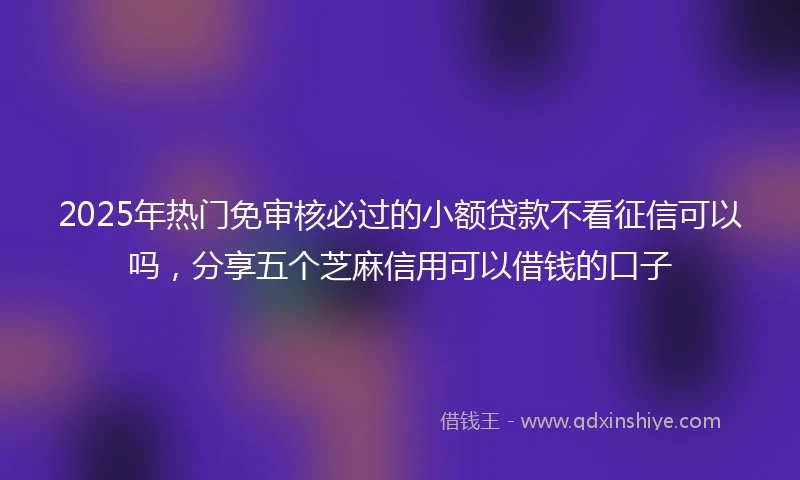 2025年热门免审核必过的小额贷款不看征信可以吗，分享五个芝麻信用可以借钱的口子
