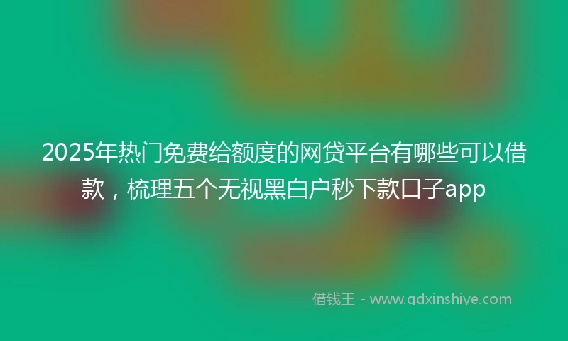 2025年热门免费给额度的网贷平台有哪些可以借款,梳理五个无视黑白户秒下款口子app