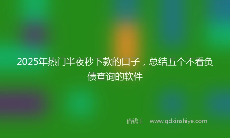 2025年热门半夜秒下款的口子，总结五个不看负债查询的软件
