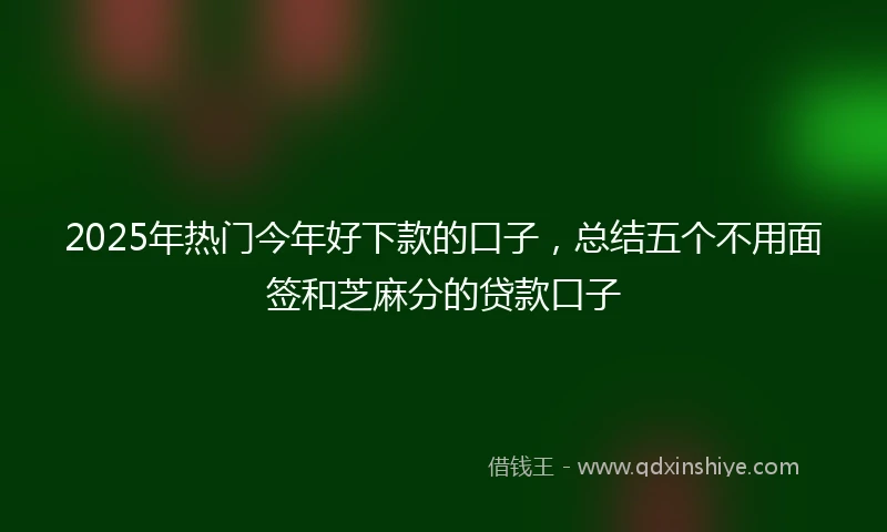 2025年热门今年好下款的口子，总结五个不用面签和芝麻分的贷款口子