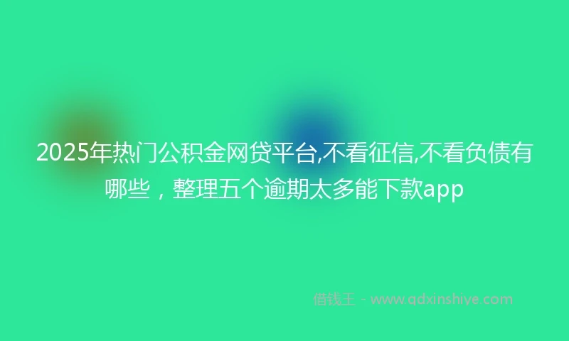 2025年热门公积金网贷平台,不看征信,不看负债有哪些，整理五个逾期太多能下款app