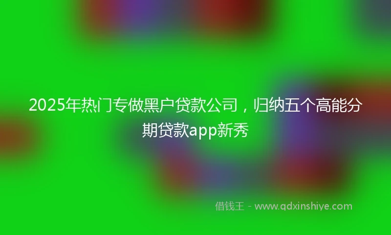 2025年热门专做黑户贷款公司，归纳五个高能分期贷款app新秀