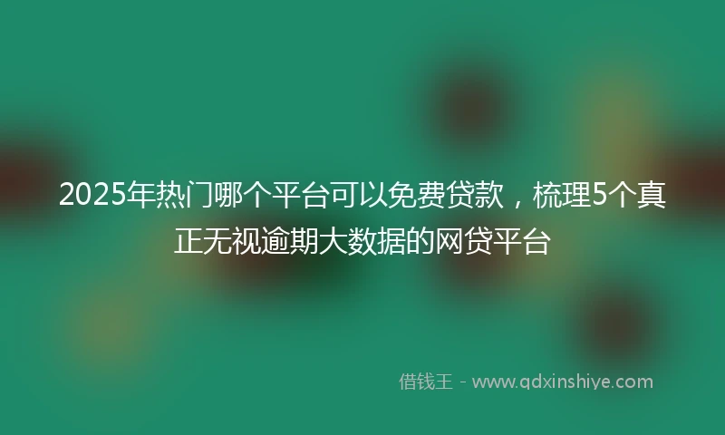 2025年热门哪个平台可以免费贷款，梳理5个真正无视逾期大数据的网贷平台