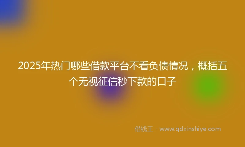 2025年热门哪些借款平台不看负债情况，概括五个无视征信秒下款的口子