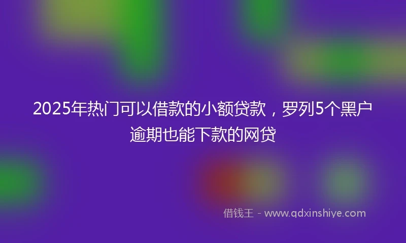 2025年热门可以借款的小额贷款，罗列5个黑户逾期也能下款的网贷