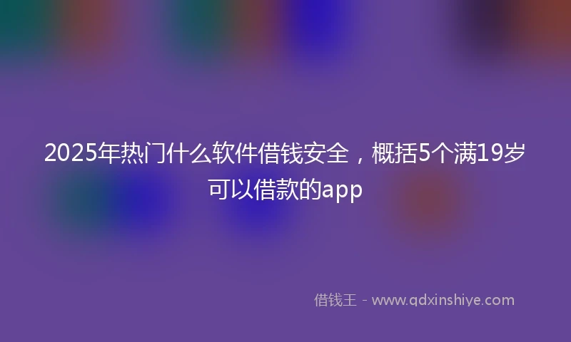 2025年热门什么软件借钱安全，概括5个满19岁可以借款的app