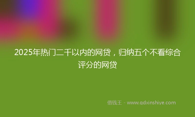 2025年热门二千以内的网贷，归纳五个不看综合评分的网贷