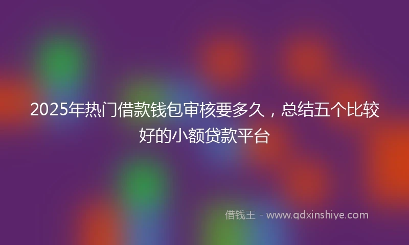 2025年热门借款钱包审核要多久，总结五个比较好的小额贷款平台