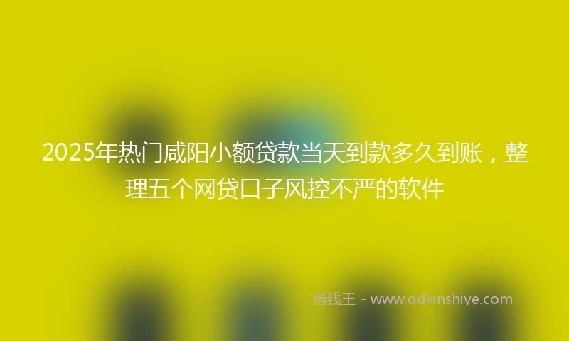 2025年热门咸阳小额贷款当天到款多久到账，整理五个网贷口子风控不严的软件