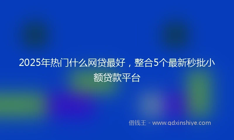 2025年热门什么网贷最好，整合5个最新秒批小额贷款平台