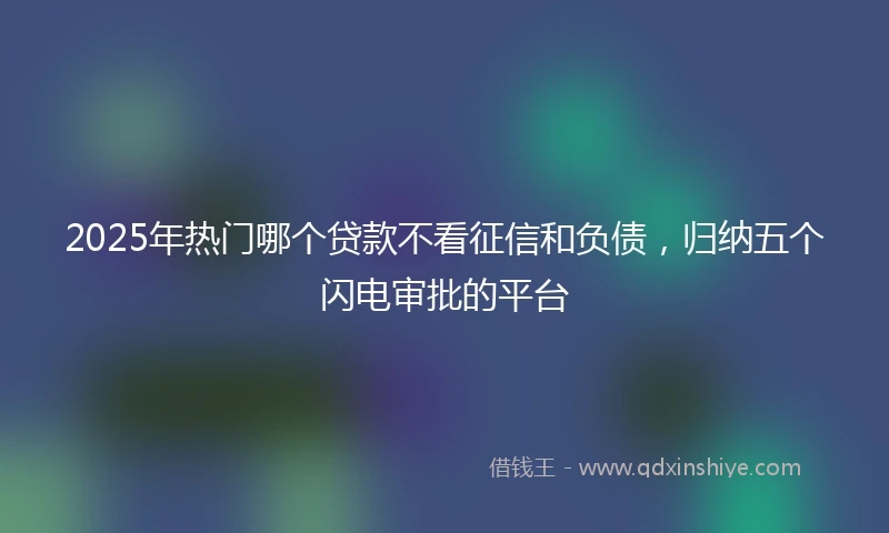 2025年热门哪个贷款不看征信和负债，归纳五个闪电审批的平台