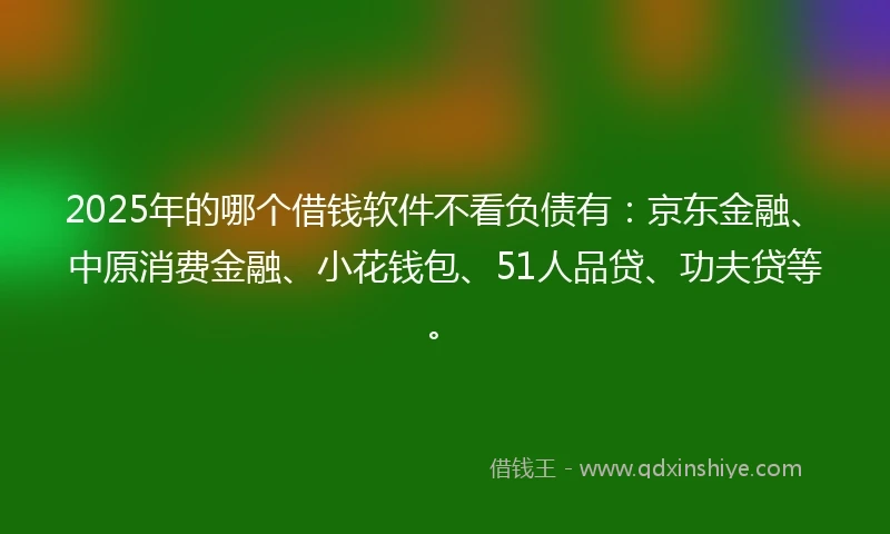 2025年的哪个借钱软件不看负债有：京东金融、中原消费金融、小花钱包、51人品贷、功夫贷等。