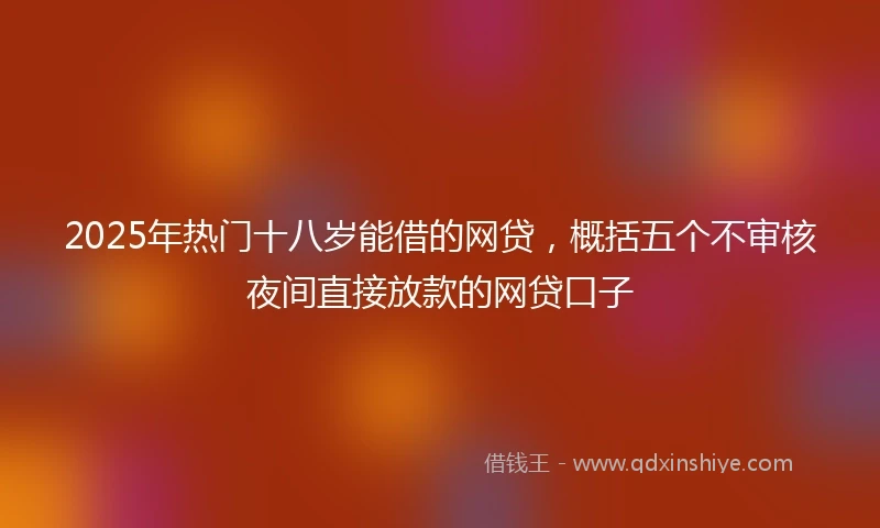 2025年热门十八岁能借的网贷，概括五个不审核夜间直接放款的网贷口子