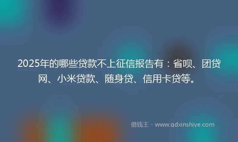 2025年的哪些贷款不上征信报告有：省呗、团贷网、小米贷款、随身贷、信用卡贷等。