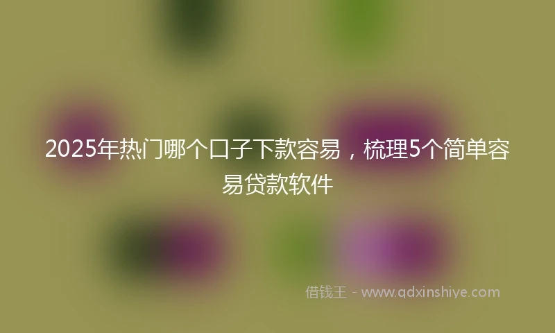 2025年热门哪个口子下款容易，梳理5个简单容易贷款软件