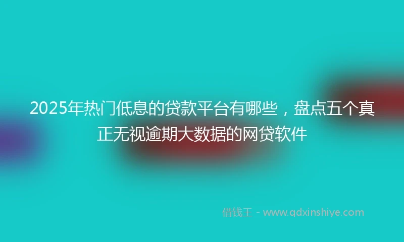 2025年热门低息的贷款平台有哪些，盘点五个真正无视逾期大数据的网贷软件