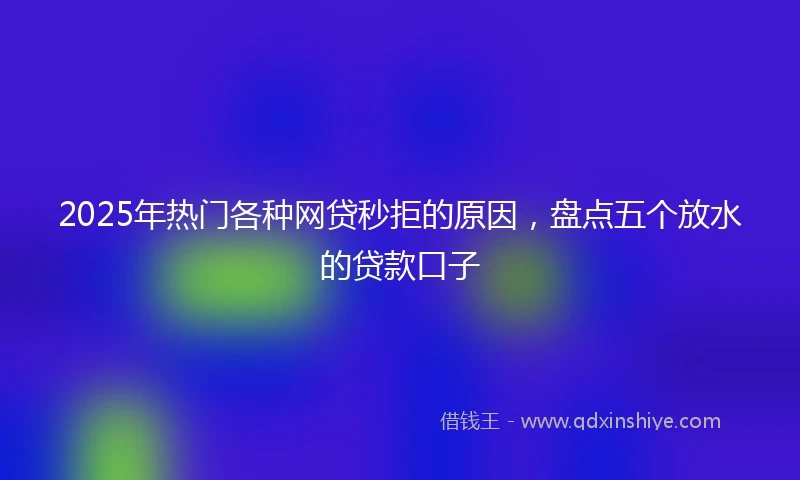 2025年热门各种网贷秒拒的原因，盘点五个放水的贷款口子